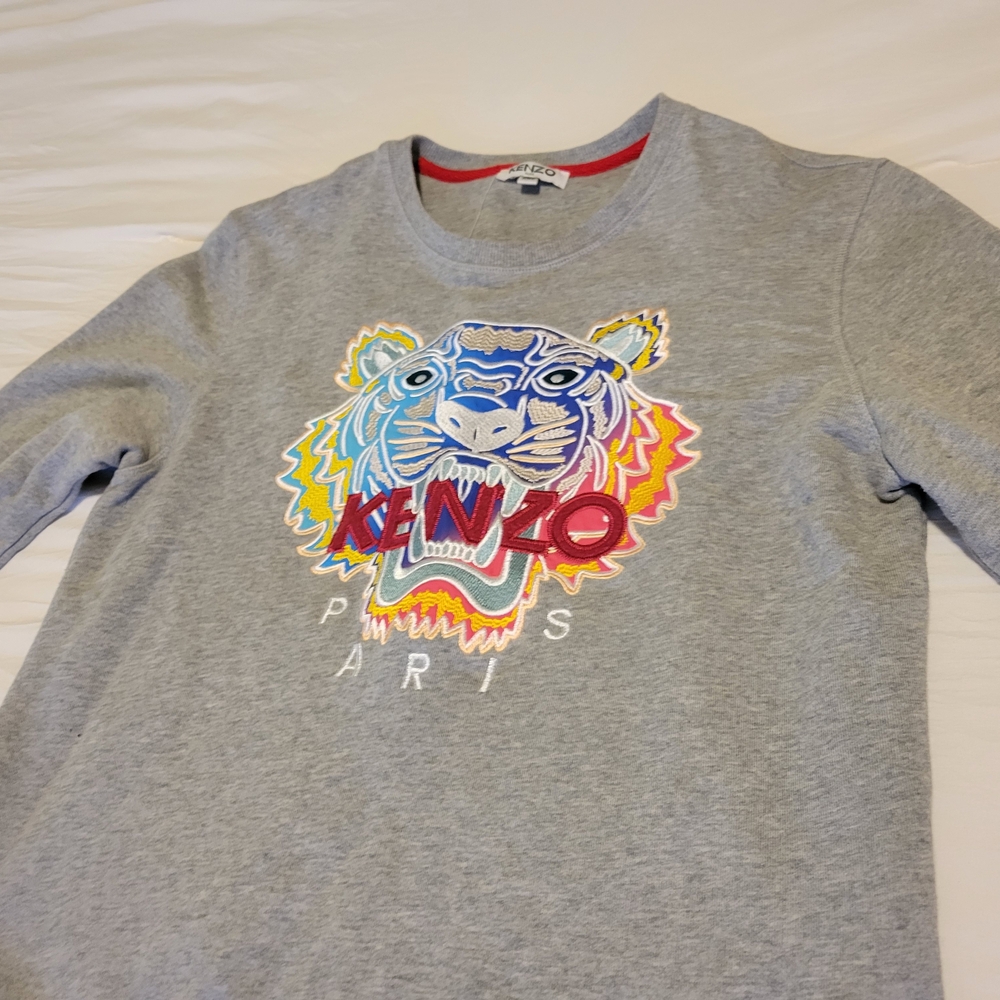 Kenzo Gray Tiger Logo Sweatshirt
